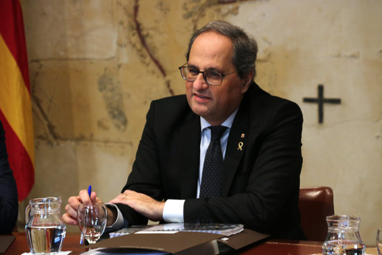 President of the Government, Quim Torra, during a meeting of the Executive Board, January 29, 2020 (by Bernat Vilaró)